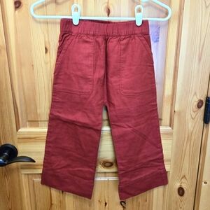 NWT BANANA REPUBLIC BABY LINEN BLEND WIDE LEG PULL ON PANTS RUST GIRLS 5 YEARS